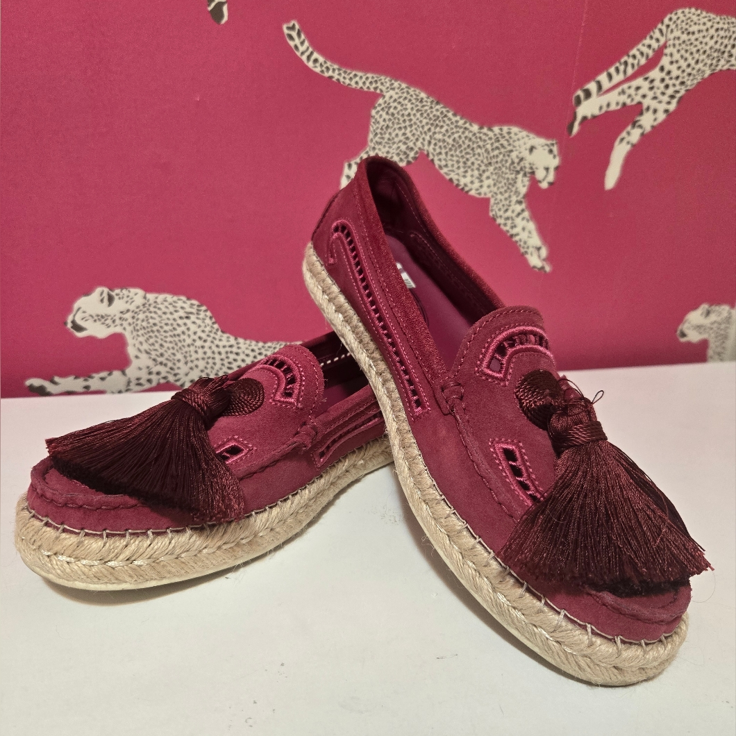 Tod's Gommino Tassel Embroided Suede Loafers Espadrilles Women's 39eu Size 9us